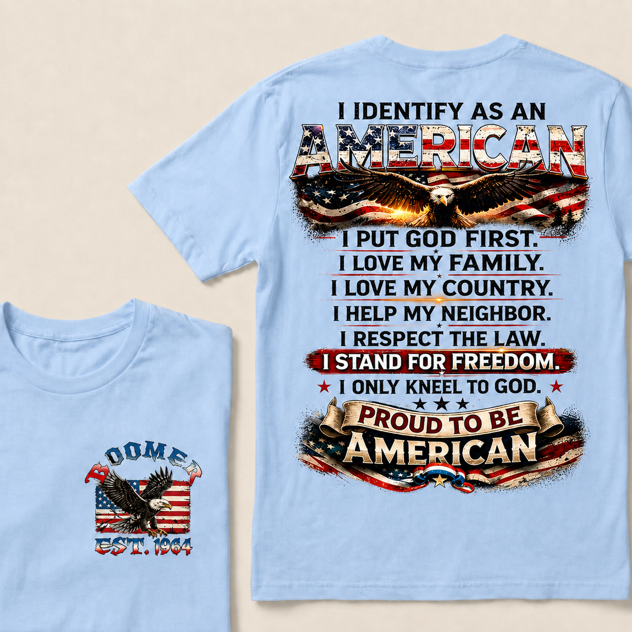 I Identify As An American Custom Year T-Shirts