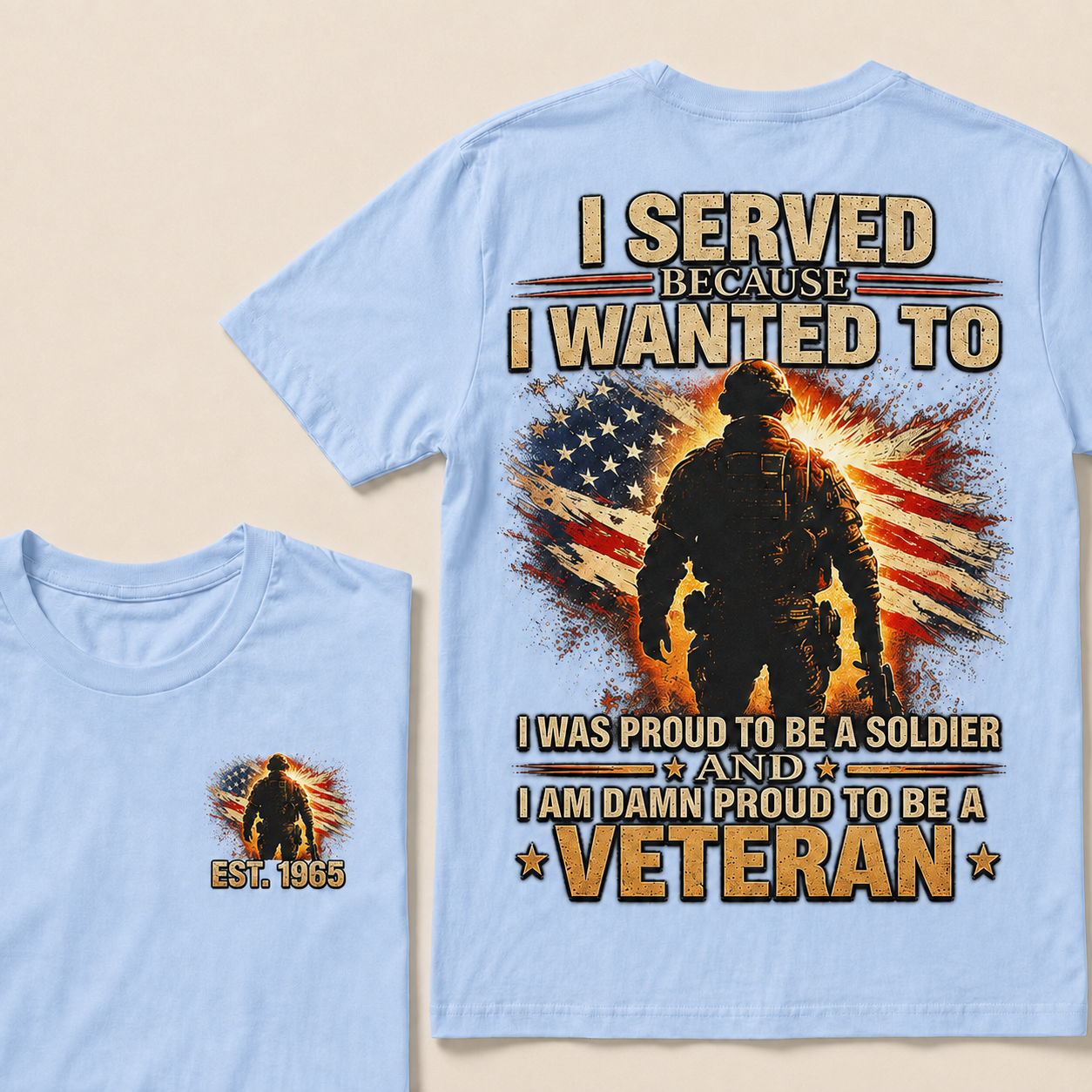 Served Because I Wanted To I Was Proud To Be A Soldier And I Am Damn Proud To Be A Veteran Custom Year T-shirt