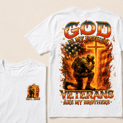 God Is My Father Veterans Are My Brothers Custom Year T-shirt