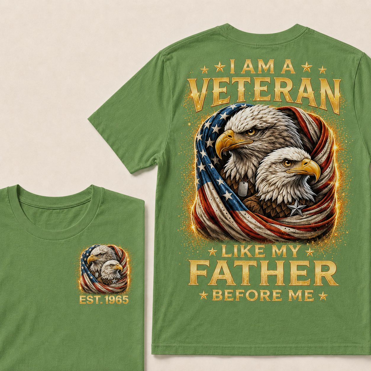 I Am A Veteran Like My Father Before Me Custom Year Tops