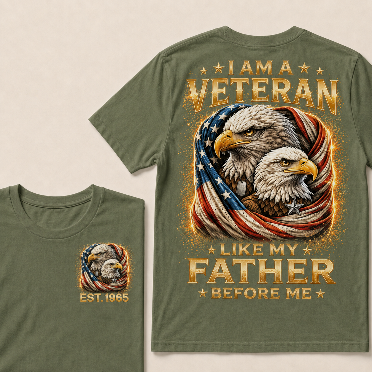 I Am A Veteran Like My Father Before Me Custom Year Tops