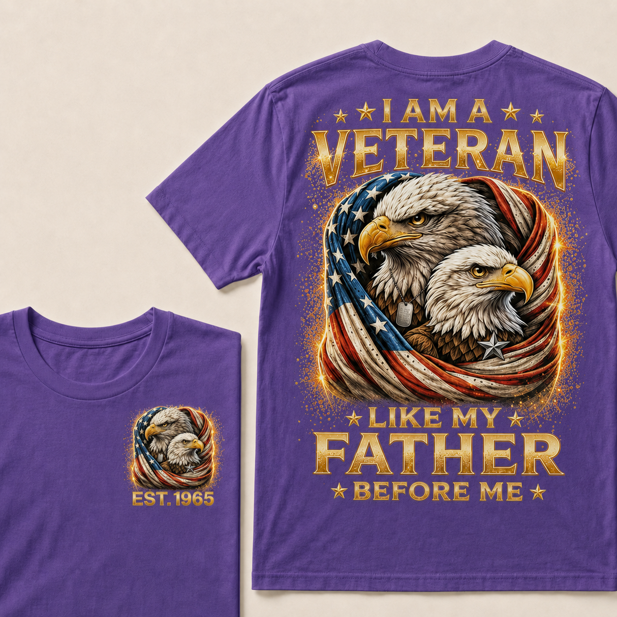 I Am A Veteran Like My Father Before Me Custom Year Tops