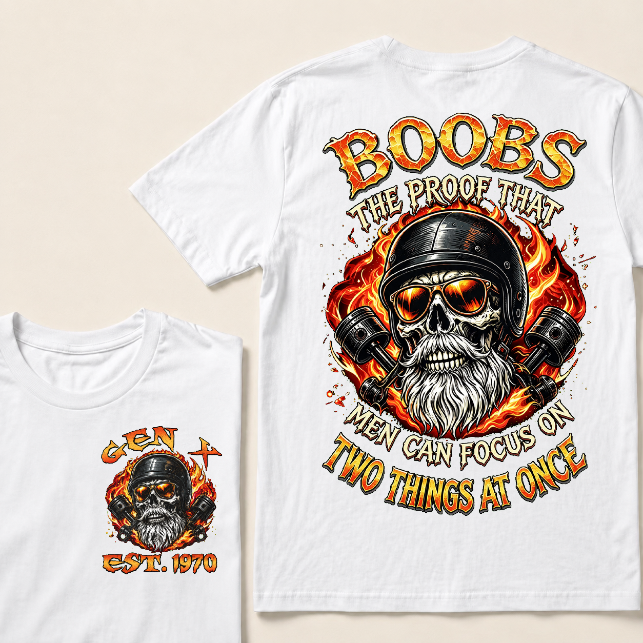 Boobs The Proof That Men Can Focus On Two Things At Once Custom Yea  T-Shirts