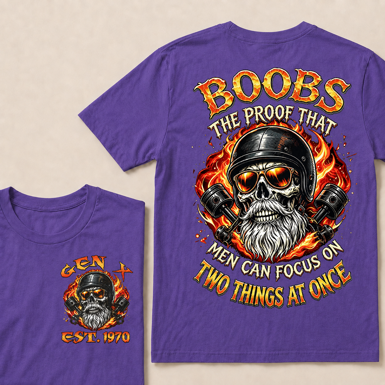 Boobs The Proof That Men Can Focus On Two Things At Once Custom Yea  T-Shirts