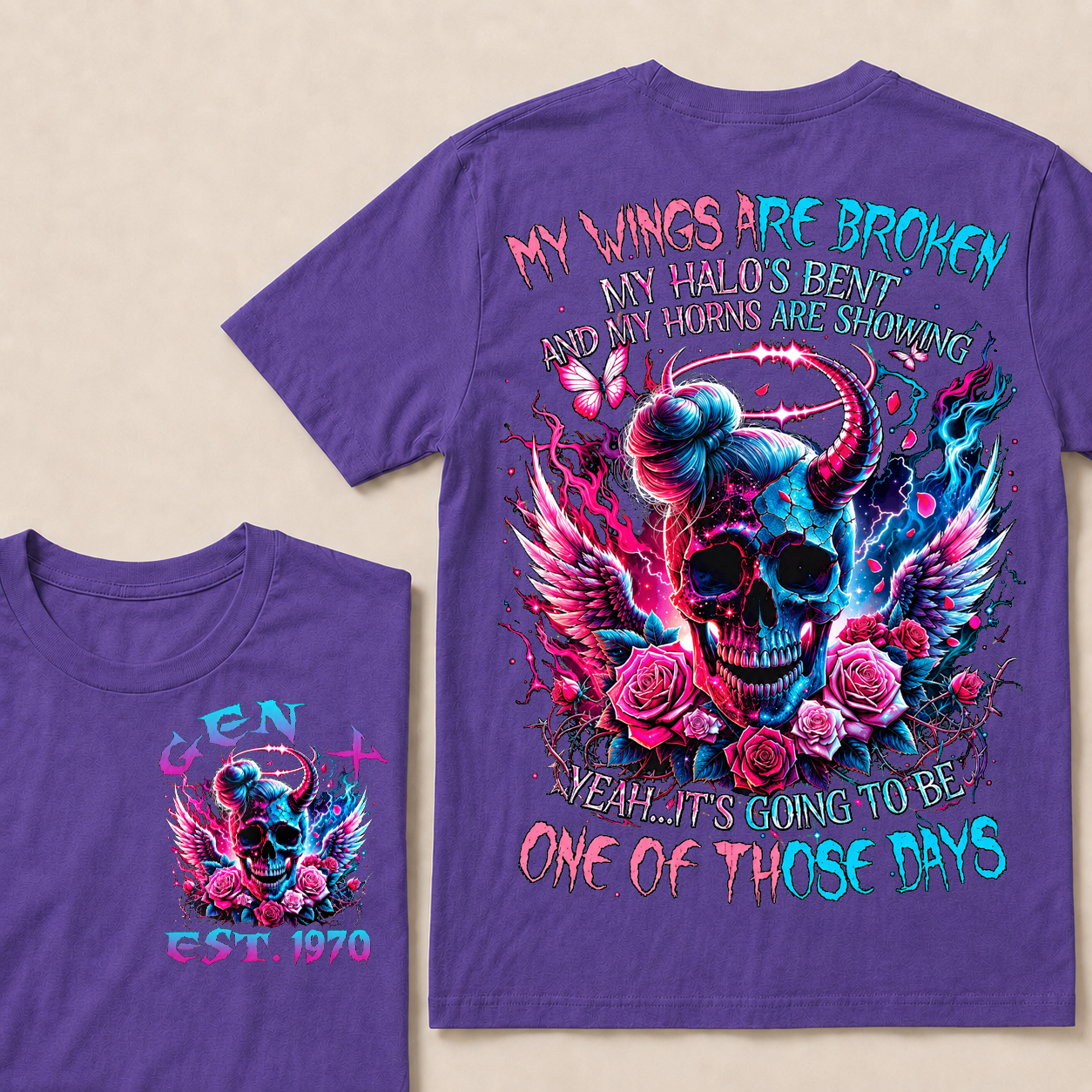 My Wings Are Broken My Halo's Bent And My Horns Are Showing Yeah Custom Year T-Shirts
