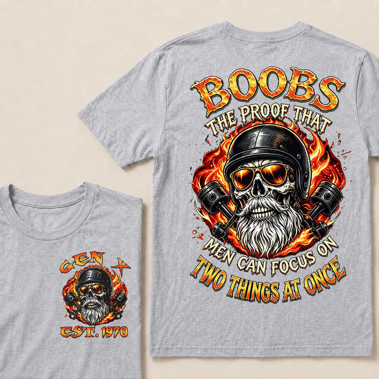 Boobs The Proof That Men Can Focus On Two Things At Once Custom Yea  T-Shirts
