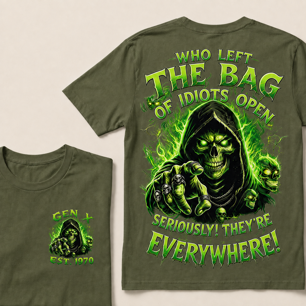 Who Left The Bag Of Idiots Open Seriously! They're Everywhere Custom Year T-Shirts