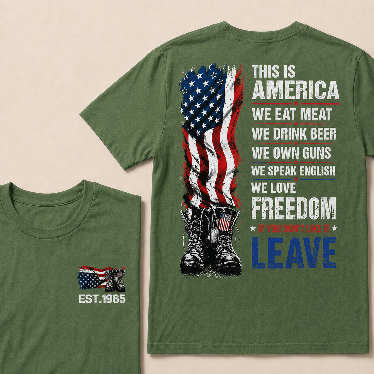 This Is America We Eat Meat We Drink Beer We Own Guns Custom Year   T-Shirts