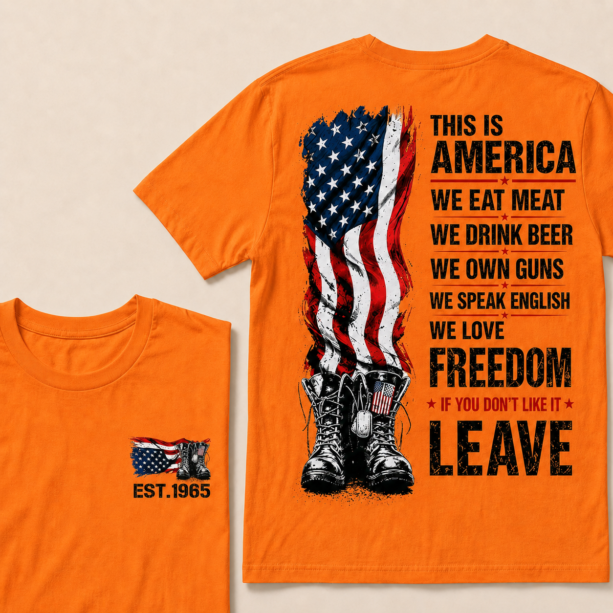 This Is America We Eat Meat We Drink Beer We Own Guns Custom Year   T-Shirts