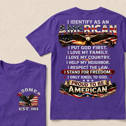 I Identify As An American   Custom Year T-Shirts