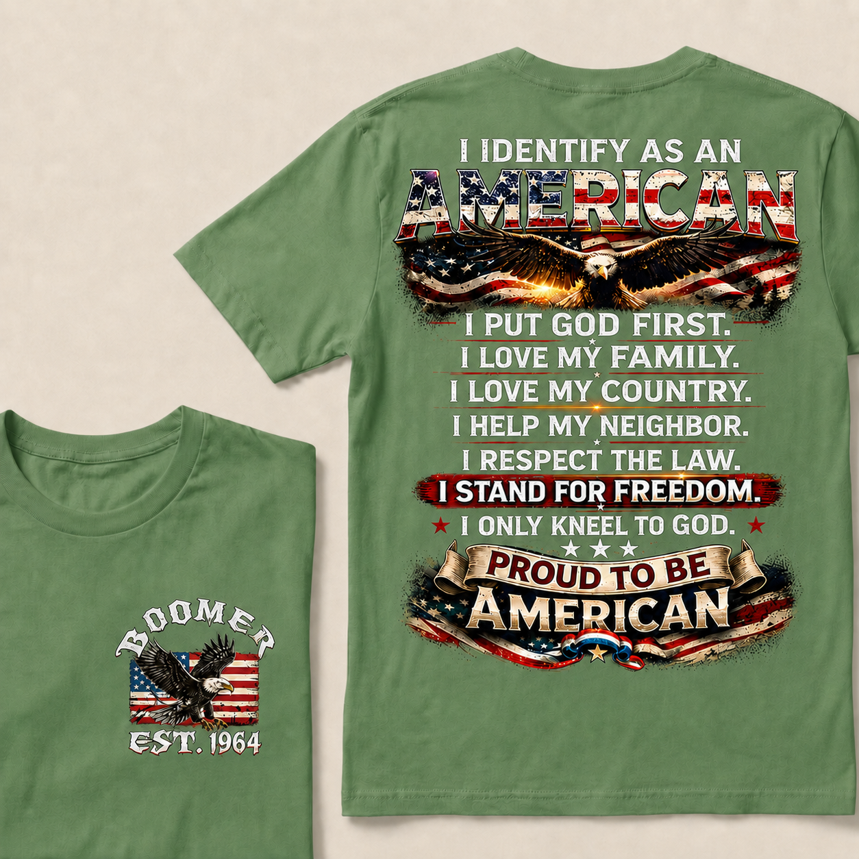 I Identify As An American   Custom Year T-Shirts