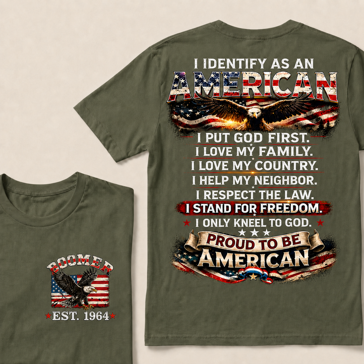 I Identify As An American   Custom Year T-Shirts