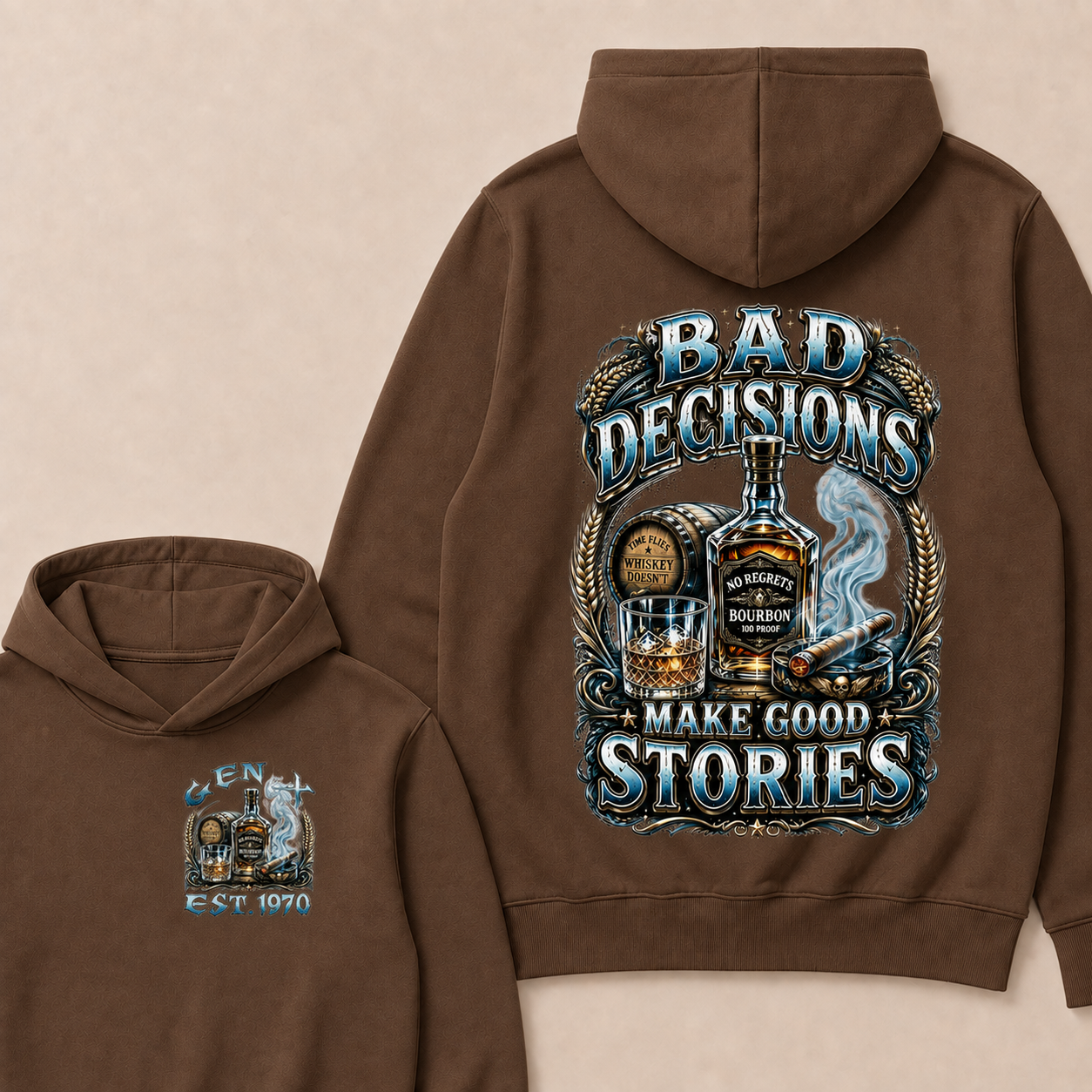 Bad Decisions Make Good Stories Custom Year  Hoodie