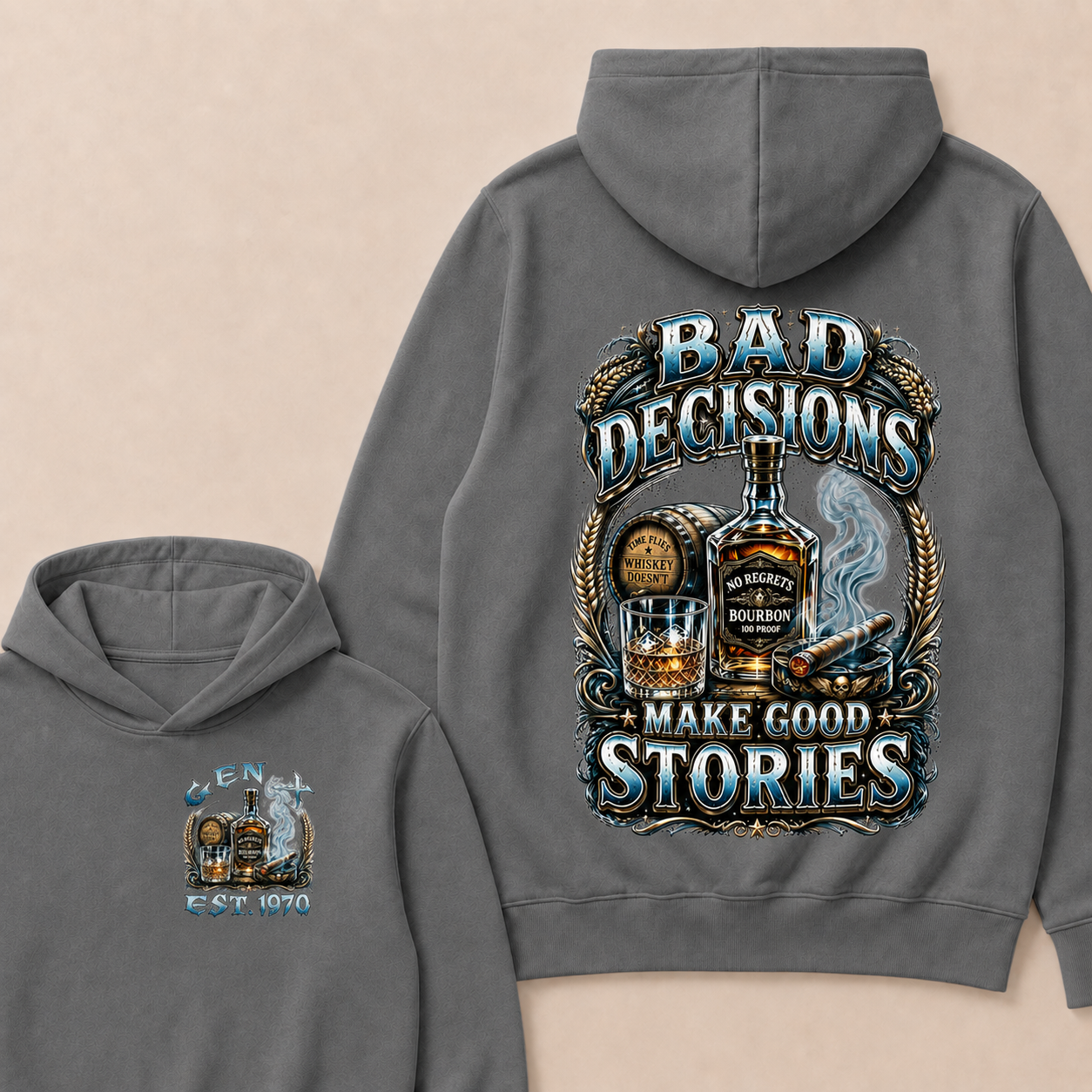Bad Decisions Make Good Stories Custom Year  Hoodie