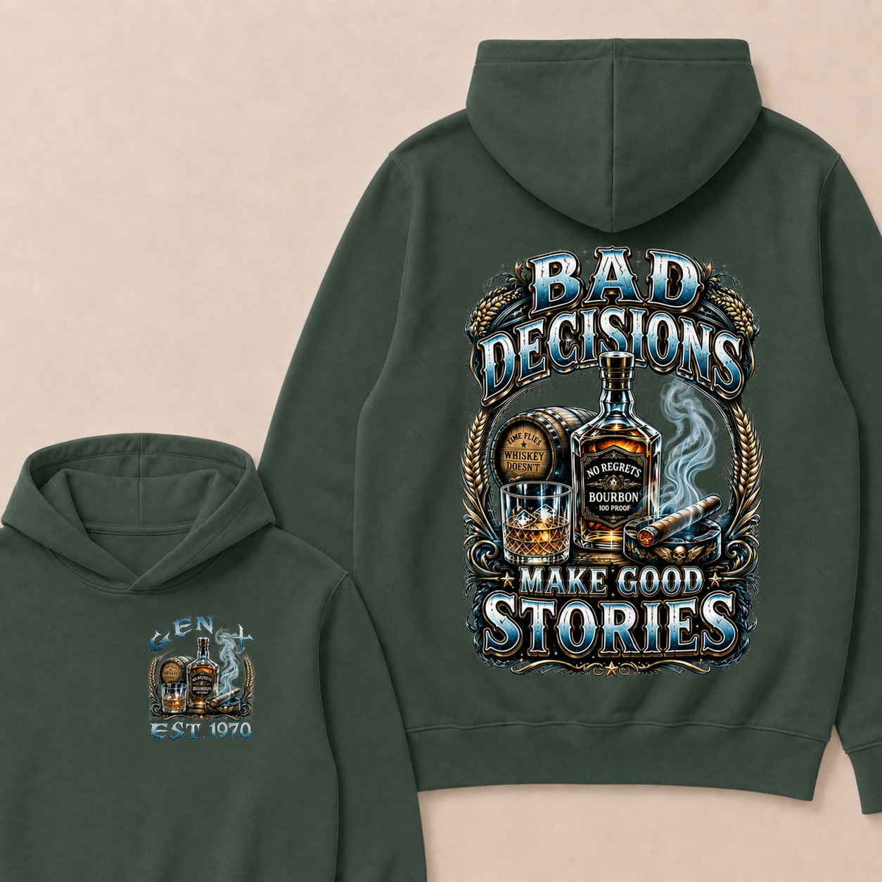 Bad Decisions Make Good Stories Custom Year  Hoodie