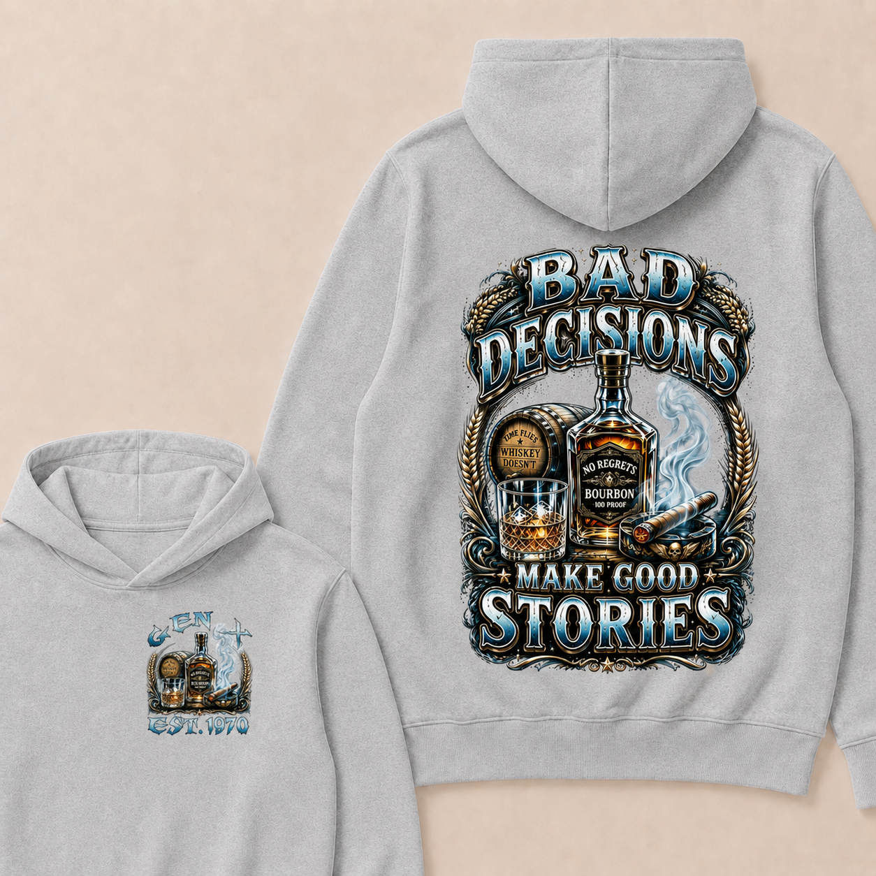 Bad Decisions Make Good Stories Custom Year  Hoodie