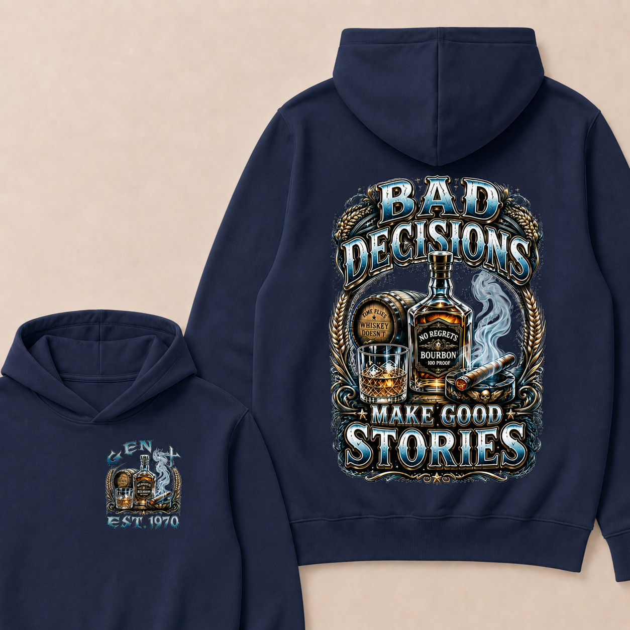 Bad Decisions Make Good Stories Custom Year  Hoodie