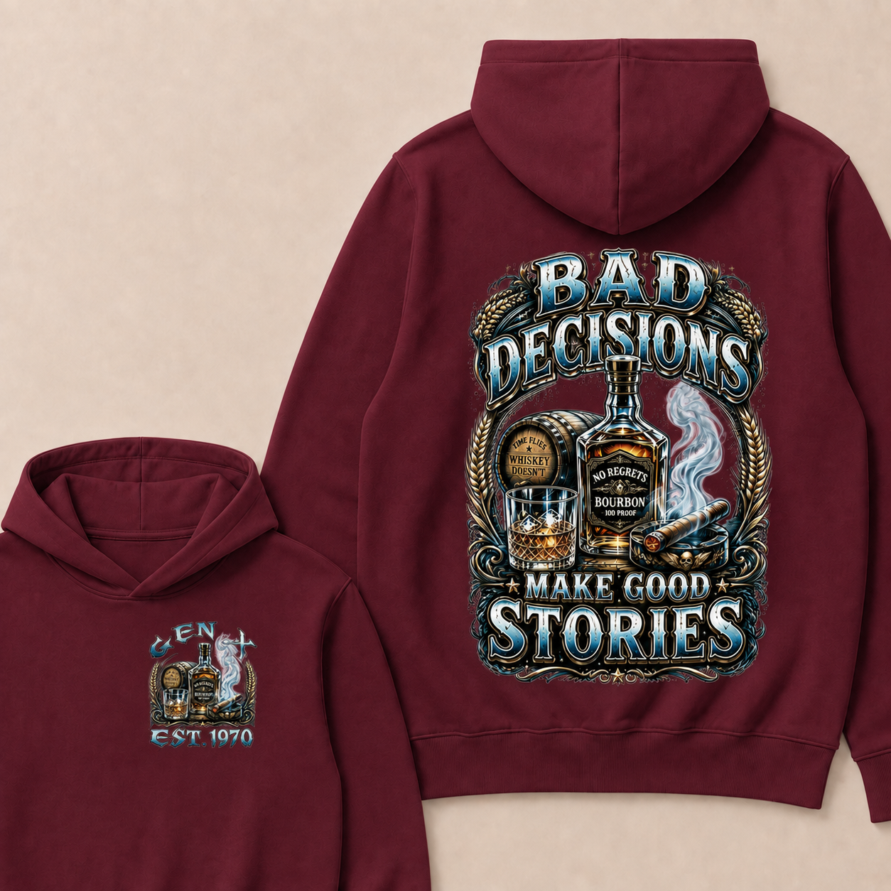 Bad Decisions Make Good Stories Custom Year  Hoodie