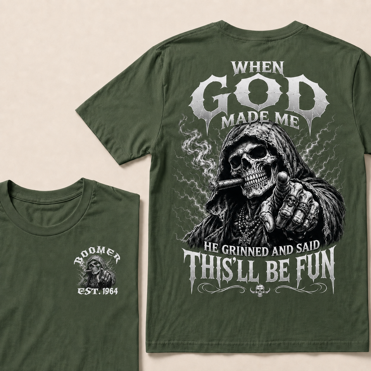 When God Made Me He Grinned And Said This'll Be Fun Custom Year T-shirt