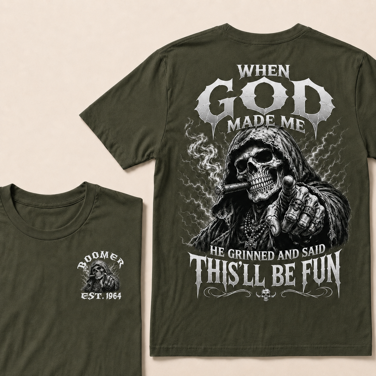 When God Made Me He Grinned And Said This'll Be Fun Custom Year T-shirt