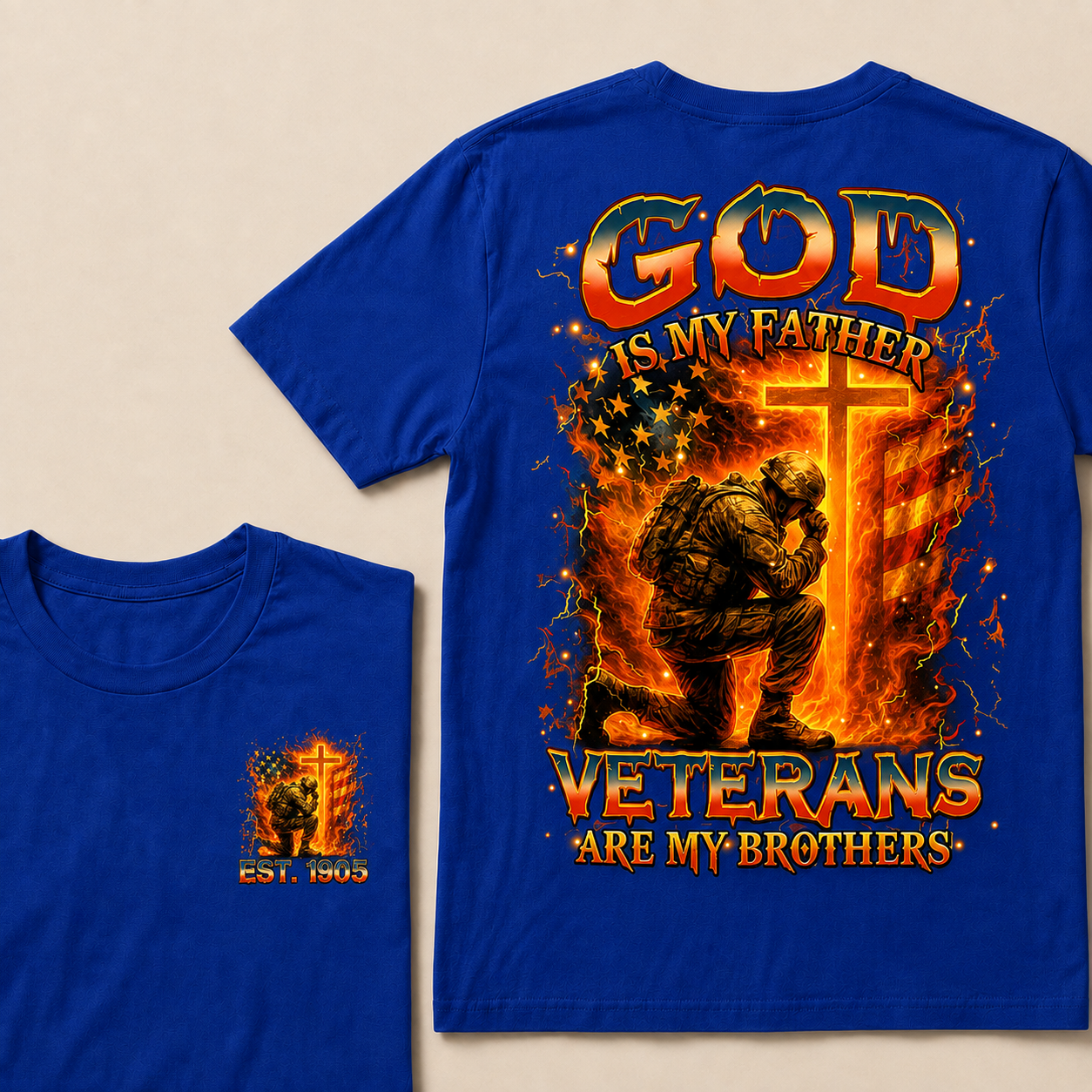 God Is My Father Veterans Are My Brothers Custom Year T-shirt
