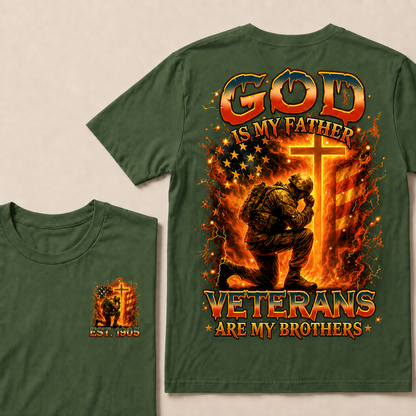 God Is My Father Veterans Are My Brothers Custom Year T-shirt