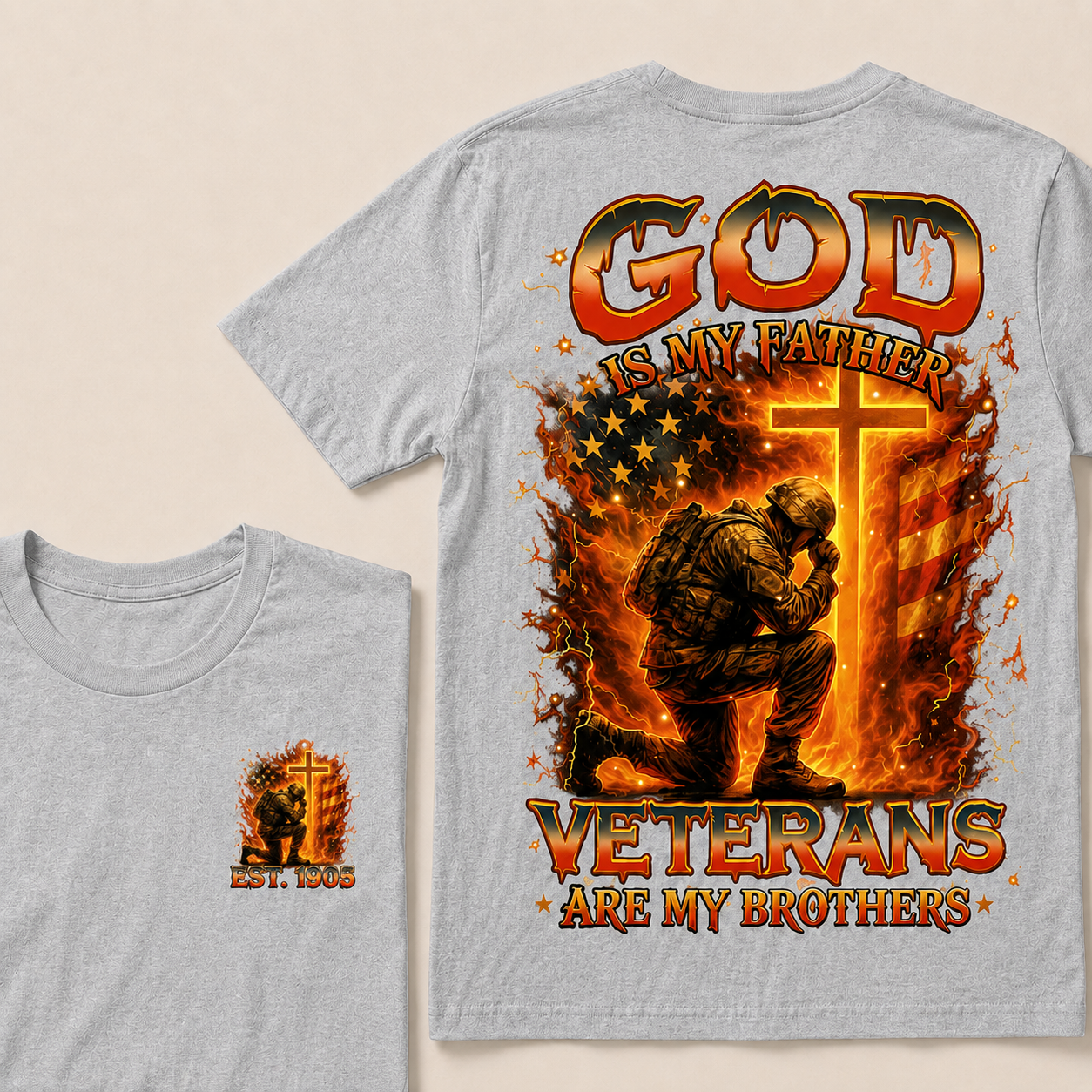 God Is My Father Veterans Are My Brothers Custom Year T-shirt