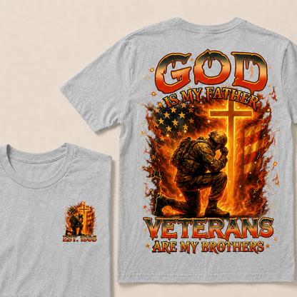 God Is My Father Veterans Are My Brothers Custom Year T-shirt
