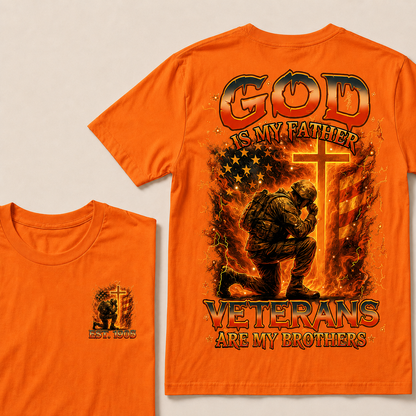 God Is My Father Veterans Are My Brothers Custom Year T-shirt