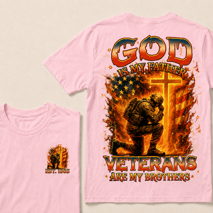 God Is My Father Veterans Are My Brothers Custom Year T-shirt