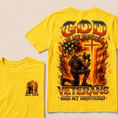 God Is My Father Veterans Are My Brothers Custom Year T-shirt