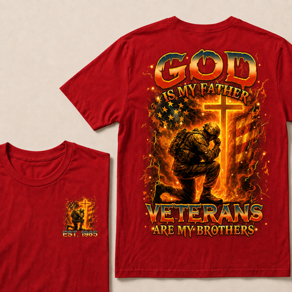 God Is My Father Veterans Are My Brothers Custom Year T-shirt