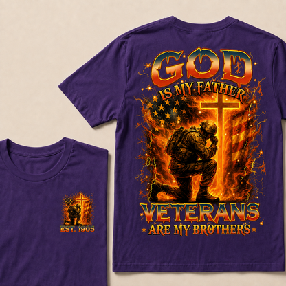 God Is My Father Veterans Are My Brothers Custom Year T-shirt