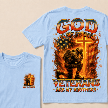 God Is My Father Veterans Are My Brothers Custom Year T-shirt