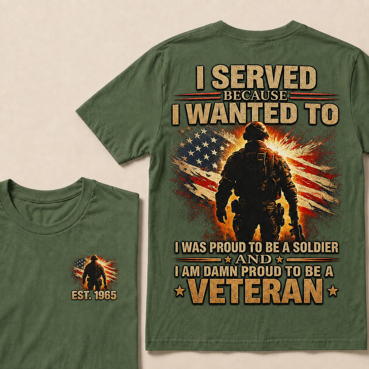 Served Because I Wanted To I Was Proud To Be A Soldier And I Am Damn Proud To Be A Veteran Custom Year T-shirt