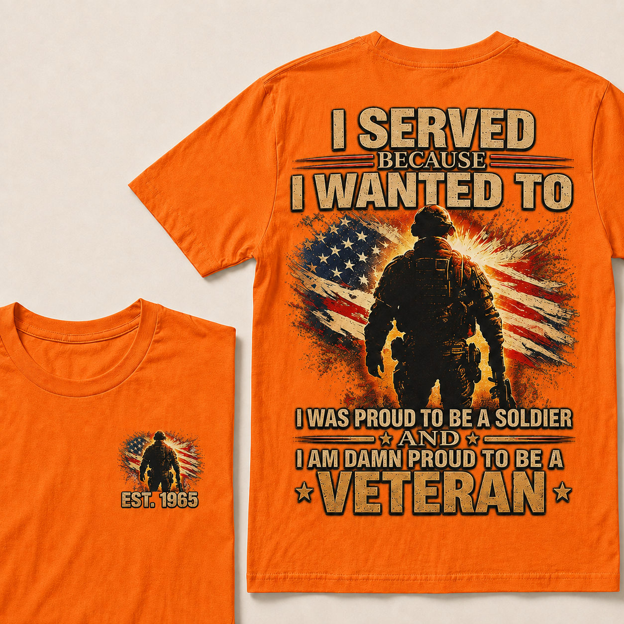 Served Because I Wanted To I Was Proud To Be A Soldier And I Am Damn Proud To Be A Veteran Custom Year T-shirt