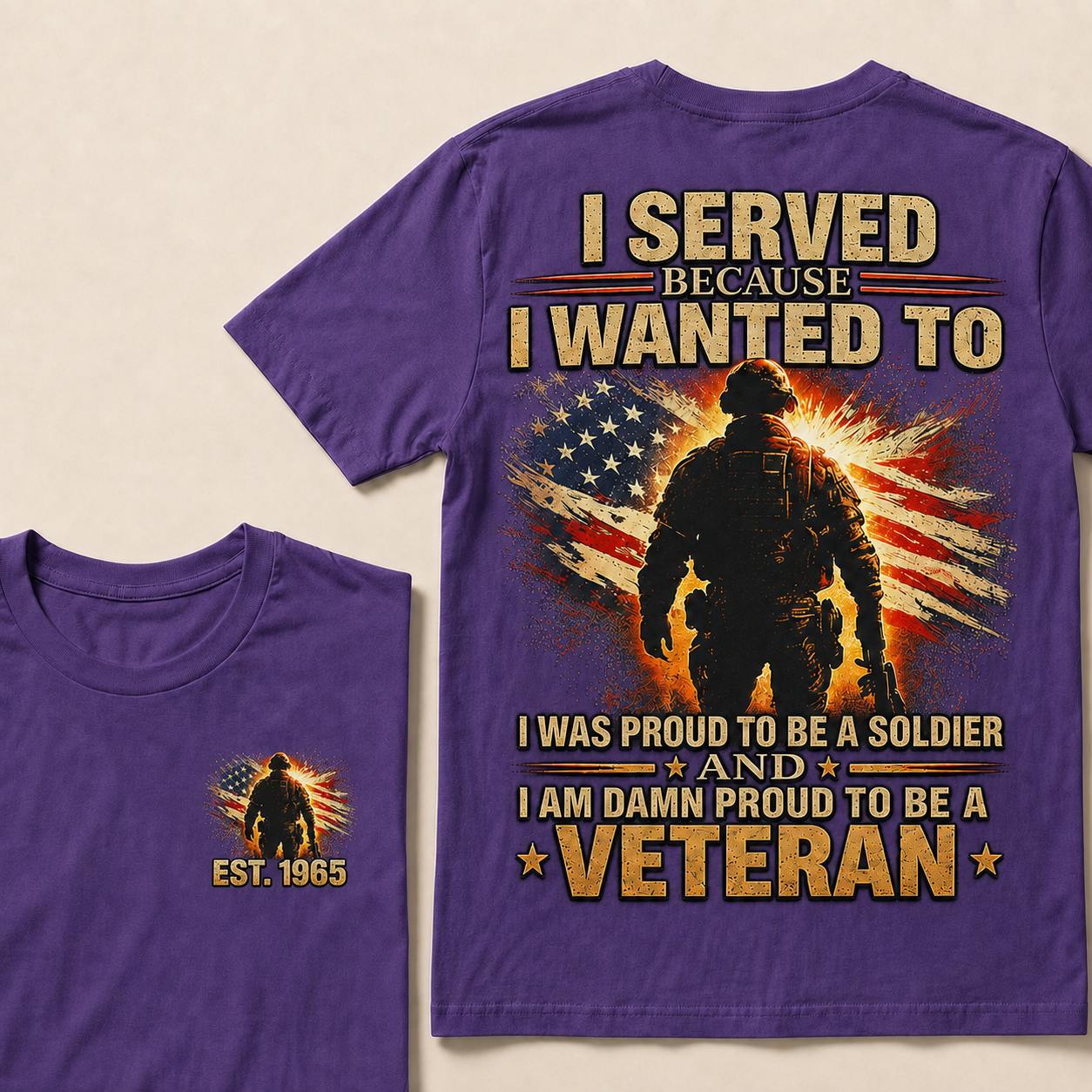 Served Because I Wanted To I Was Proud To Be A Soldier And I Am Damn Proud To Be A Veteran Custom Year T-shirt