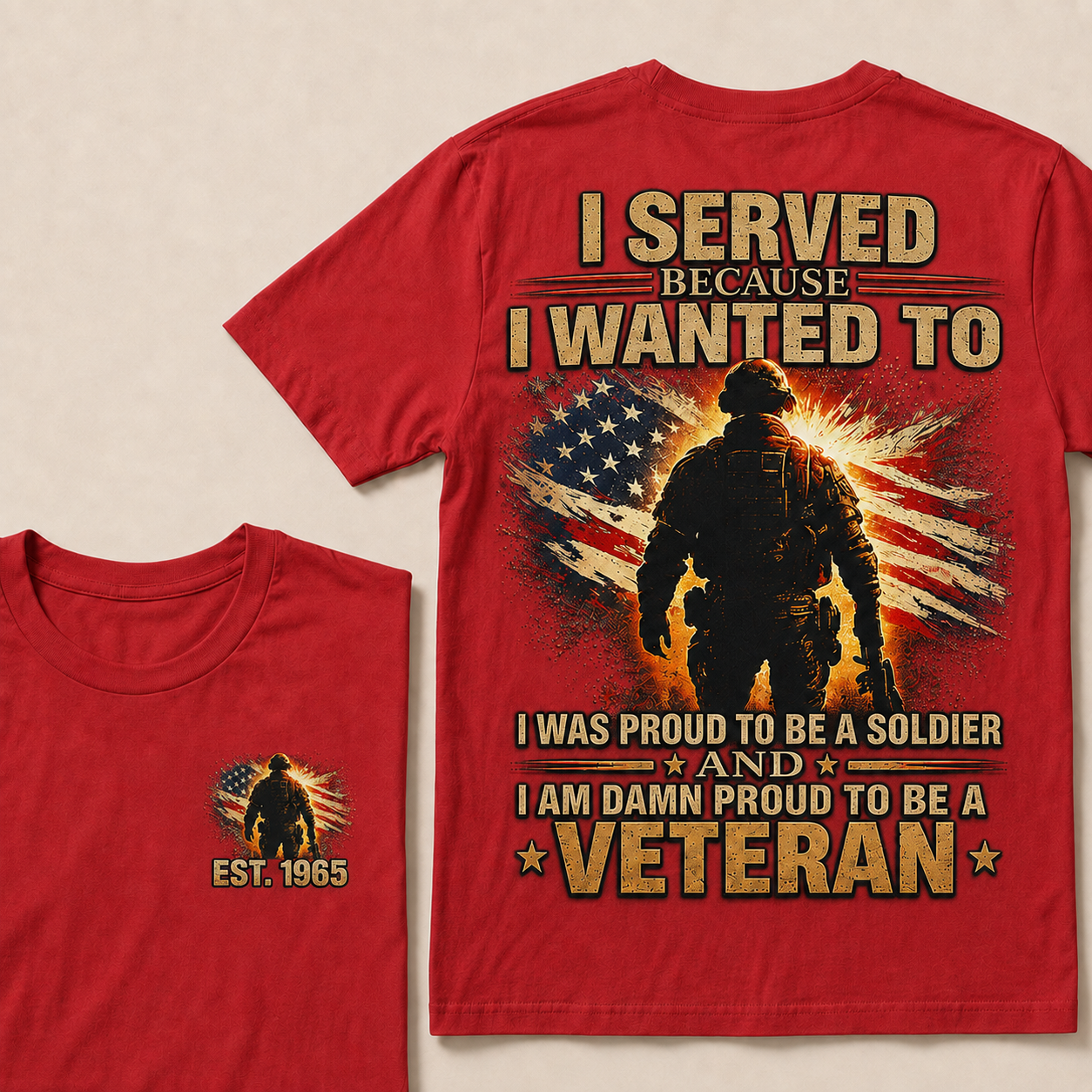 Served Because I Wanted To I Was Proud To Be A Soldier And I Am Damn Proud To Be A Veteran Custom Year T-shirt