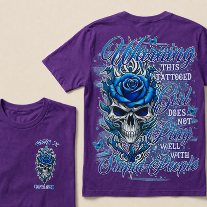 Warning This Tattooed Girl Custom Year  T-Shirts
