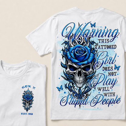 Warning This Tattooed Girl Custom Year  T-Shirts