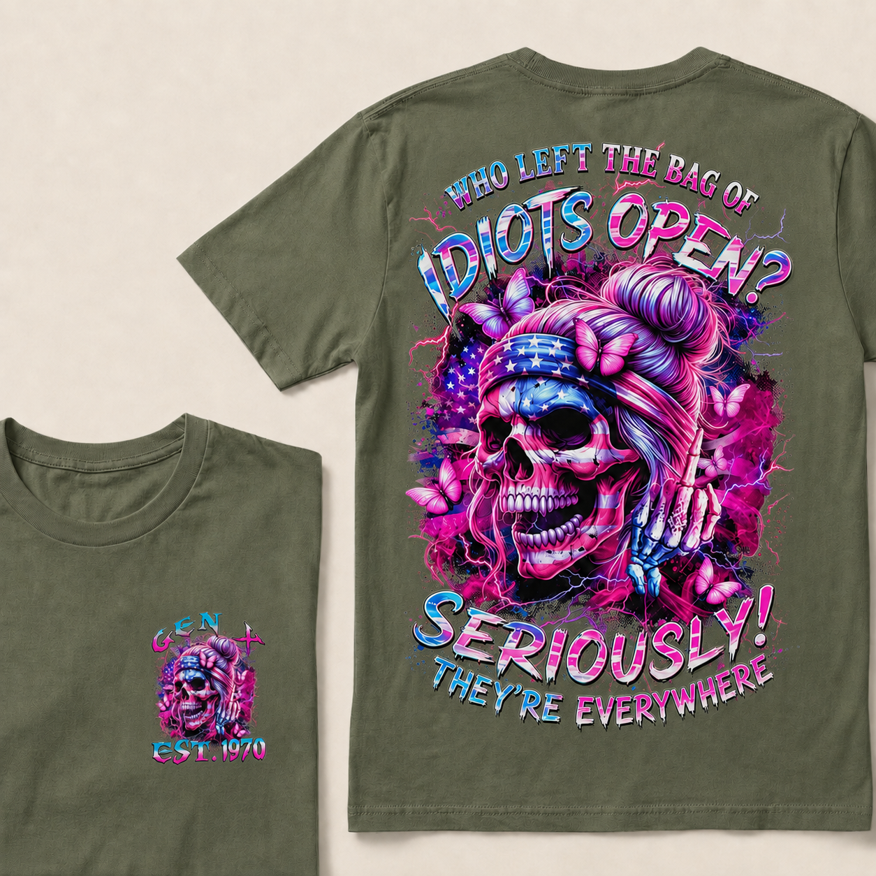 Who Left The Bag Of Idiots Open Seriously They're Everywhere Custom Year T-Shirts