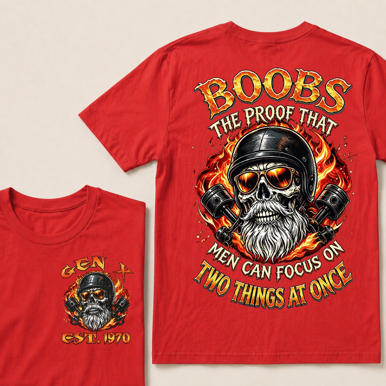Boobs The Proof That Men Can Focus On Two Things At Once Custom Yea  T-Shirts
