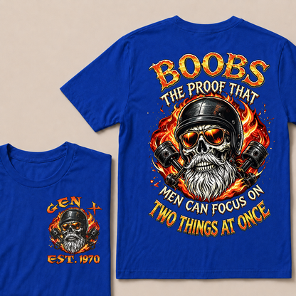 Boobs The Proof That Men Can Focus On Two Things At Once Custom Yea  T-Shirts
