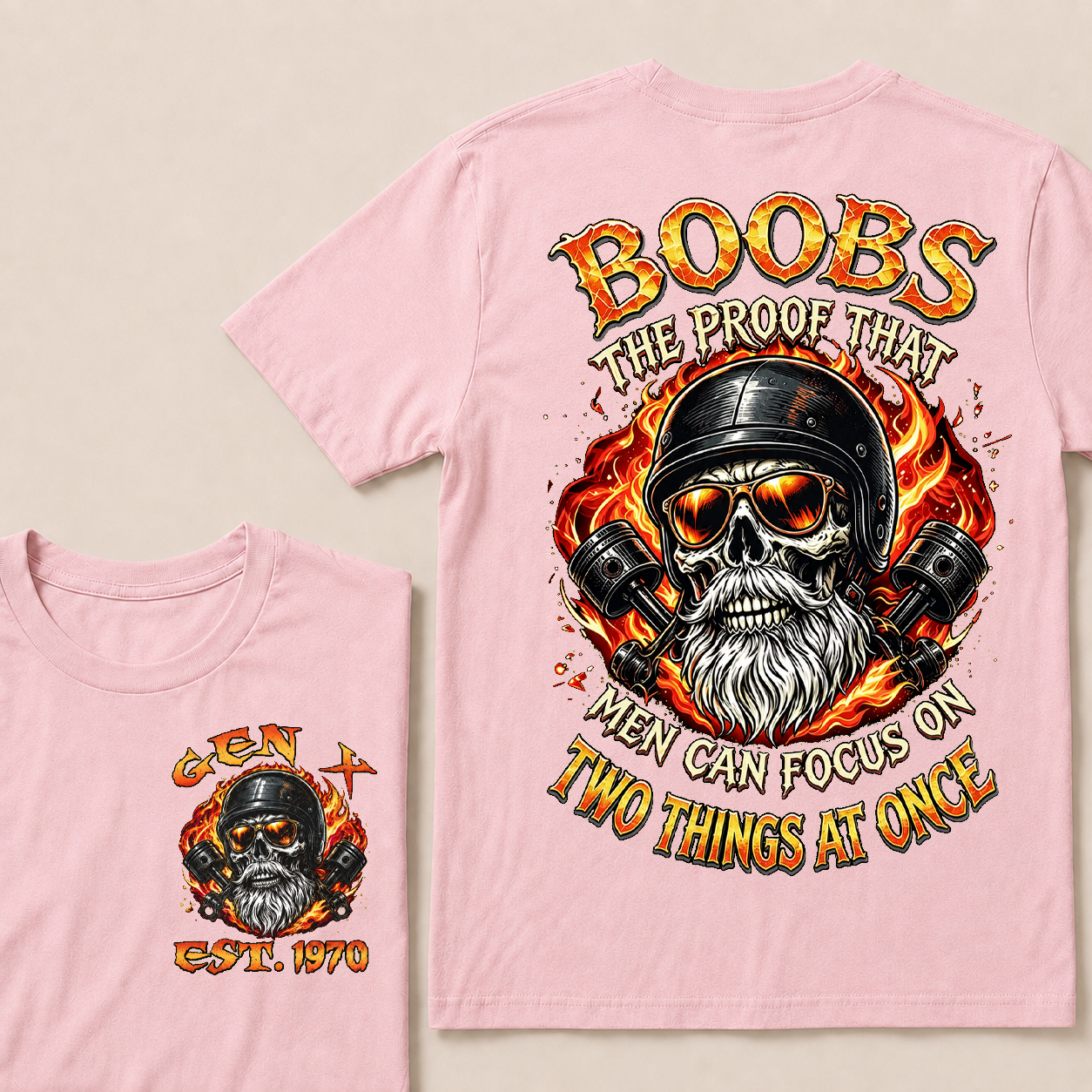 Boobs The Proof That Men Can Focus On Two Things At Once Custom Yea  T-Shirts